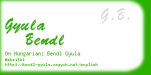 gyula bendl business card